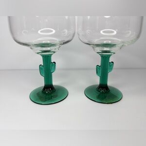 Green Cactus Stem Glasses